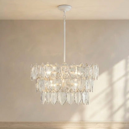 Amira 30-Inch 8-Light LED Chandelier Distressed Brass