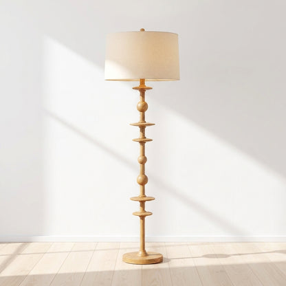 Jefferson Heights 62.5-Inch 1-Light Oak Floor Lamp Aged Brass