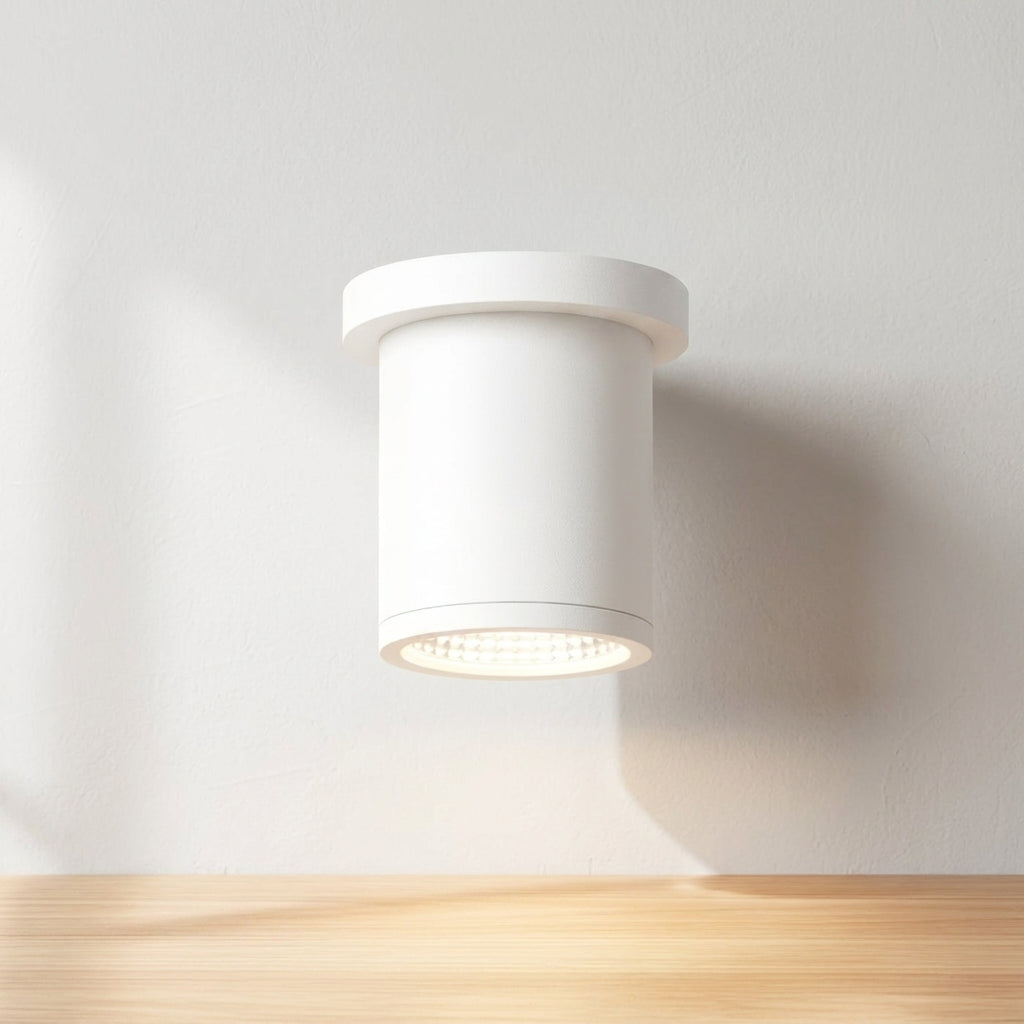 Nordic 4-Inch 10W Outdoor LED Cylinder Ceiling Mount White  Kuzco Lighting