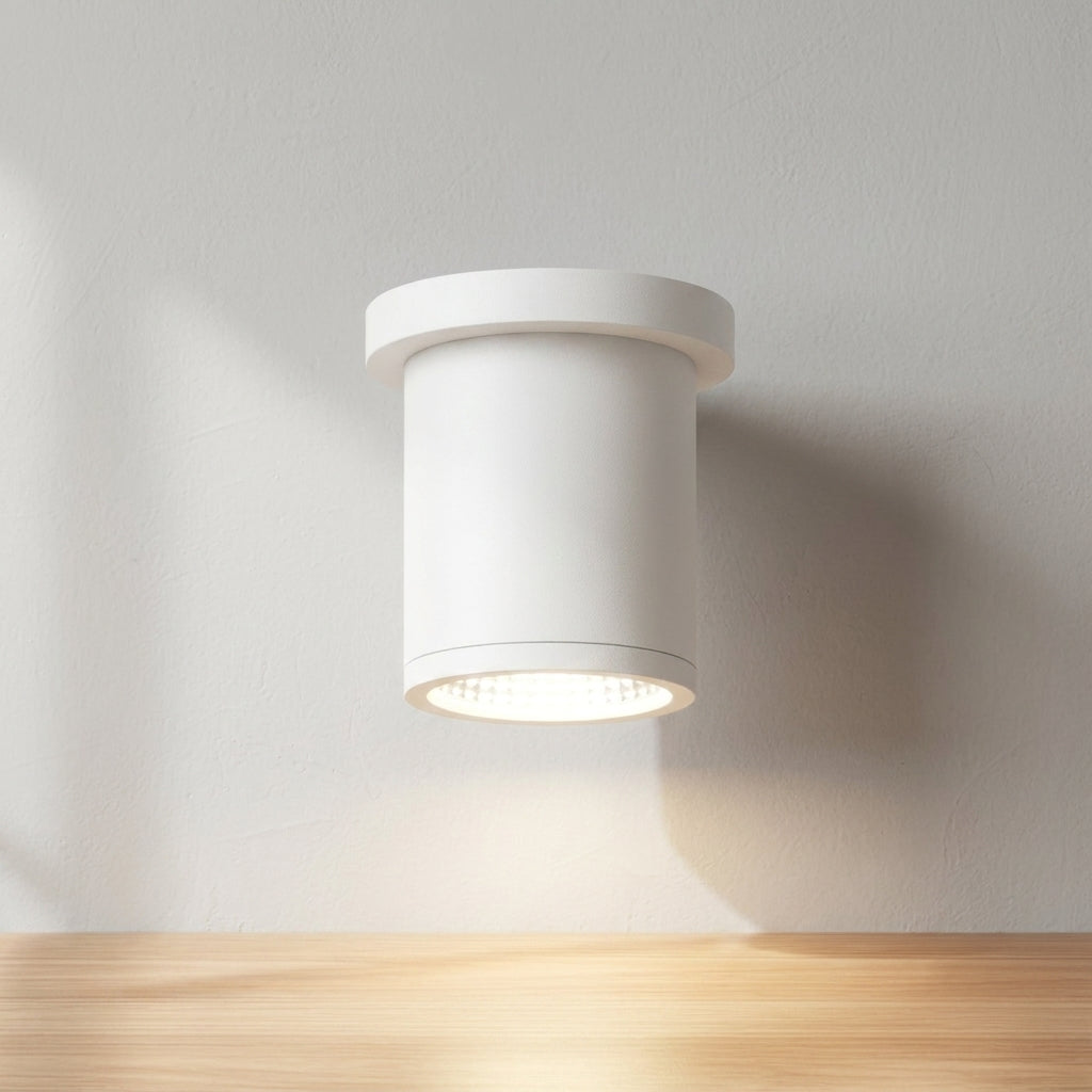 Nordic 4-Inch 10W Outdoor LED Cylinder Ceiling Mount White  Kuzco Lighting