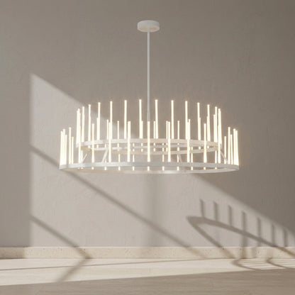 Sagrada 60-Inch 64-Light Two-Tier LED Chandelier Brass by Sean Lavin