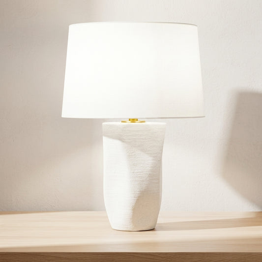 Zorin 23-Inch 1-Light Table Lamp Ceramic Rippling Snow Glaze